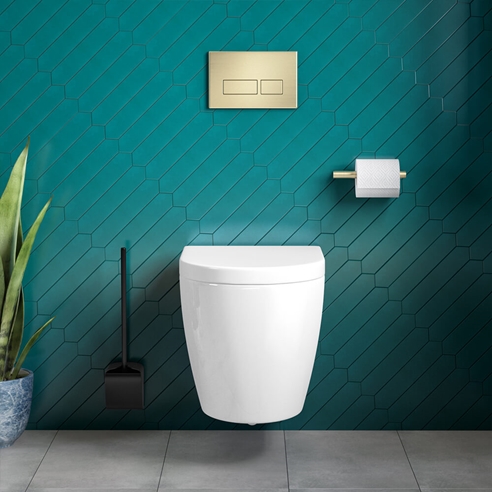 Sanimaid Copenhagen Hygienic Toilet Brush and Wall Holder - Black or White